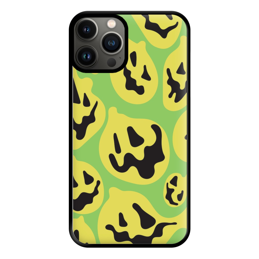 Green Pumpkin Pattern Phone Case for iPhone 13 Pro Max