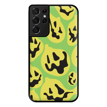 Green Pumpkin Pattern Phone Case for Galaxy S21 Ultra