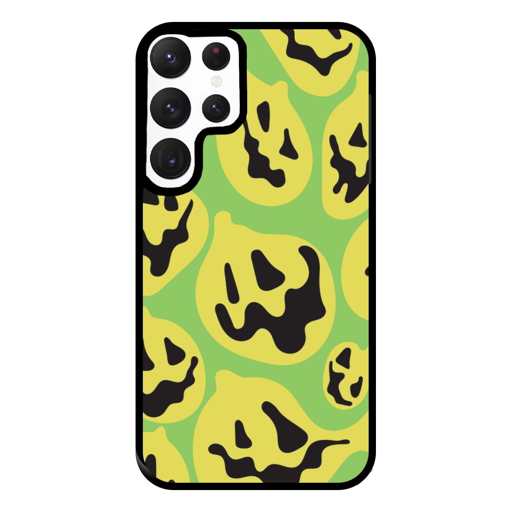 Green Pumpkin Pattern Phone Case for Galaxy S22 Ultra