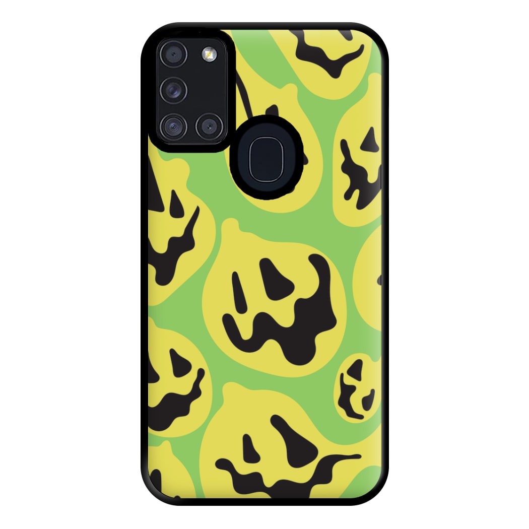 Green Pumpkin Pattern Phone Case for Galaxy A21s