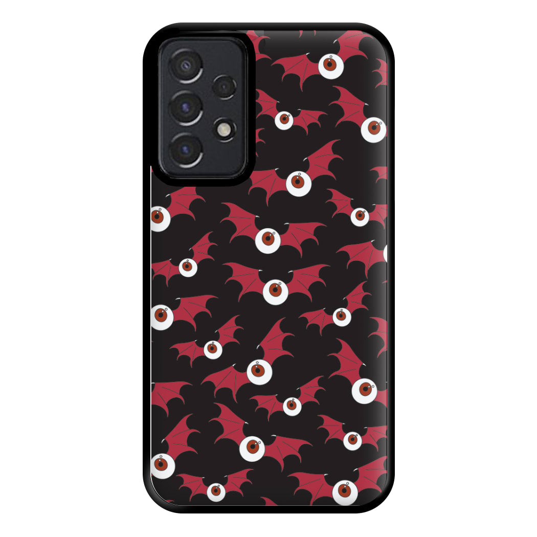 Red Bat Pattern Phone Case for Galaxy A52 / A52s