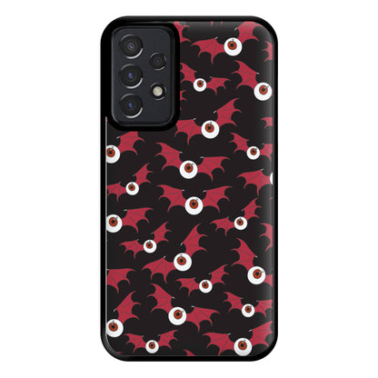 Red Bat Pattern Phone Case for Galaxy A52 / A52s