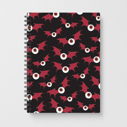 Red Bat Pattern Notebook