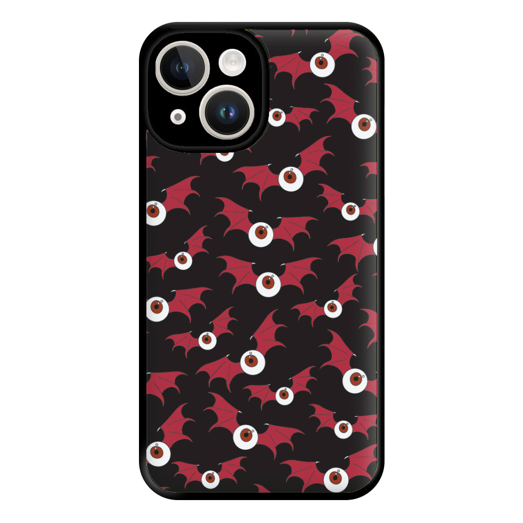 Red Bat Pattern Phone Case for iPhone 14