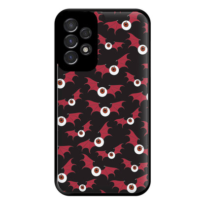 Red Bat Pattern Phone Case for Galaxy A53