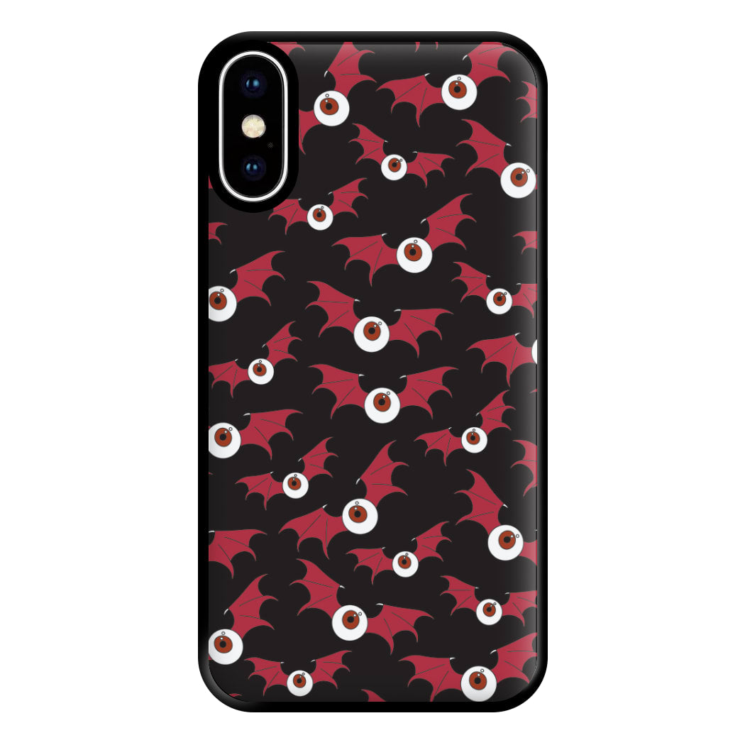 Red Bat Pattern Phone Case for iPhone XS Max