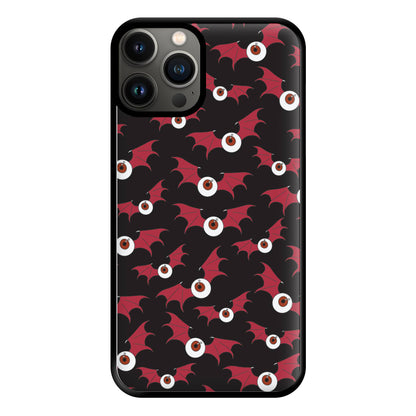 Red Bat Pattern Phone Case for iPhone 13 Pro Max