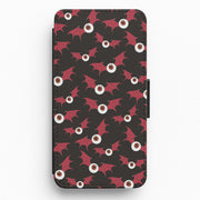 Red Bat Pattern Flip / Wallet Phone Case 1