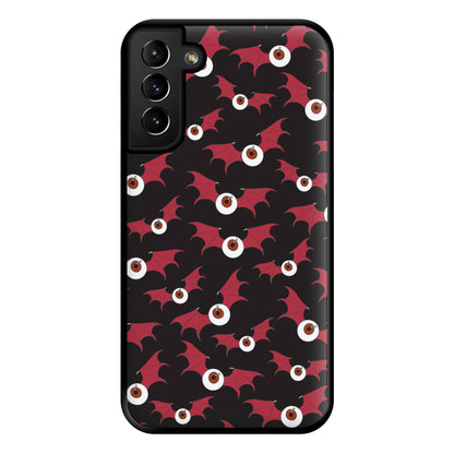 Red Bat Pattern Phone Case for Galaxy S21 Plus