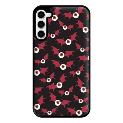 Red Bat Pattern Phone Case for Galaxy S23 Plus