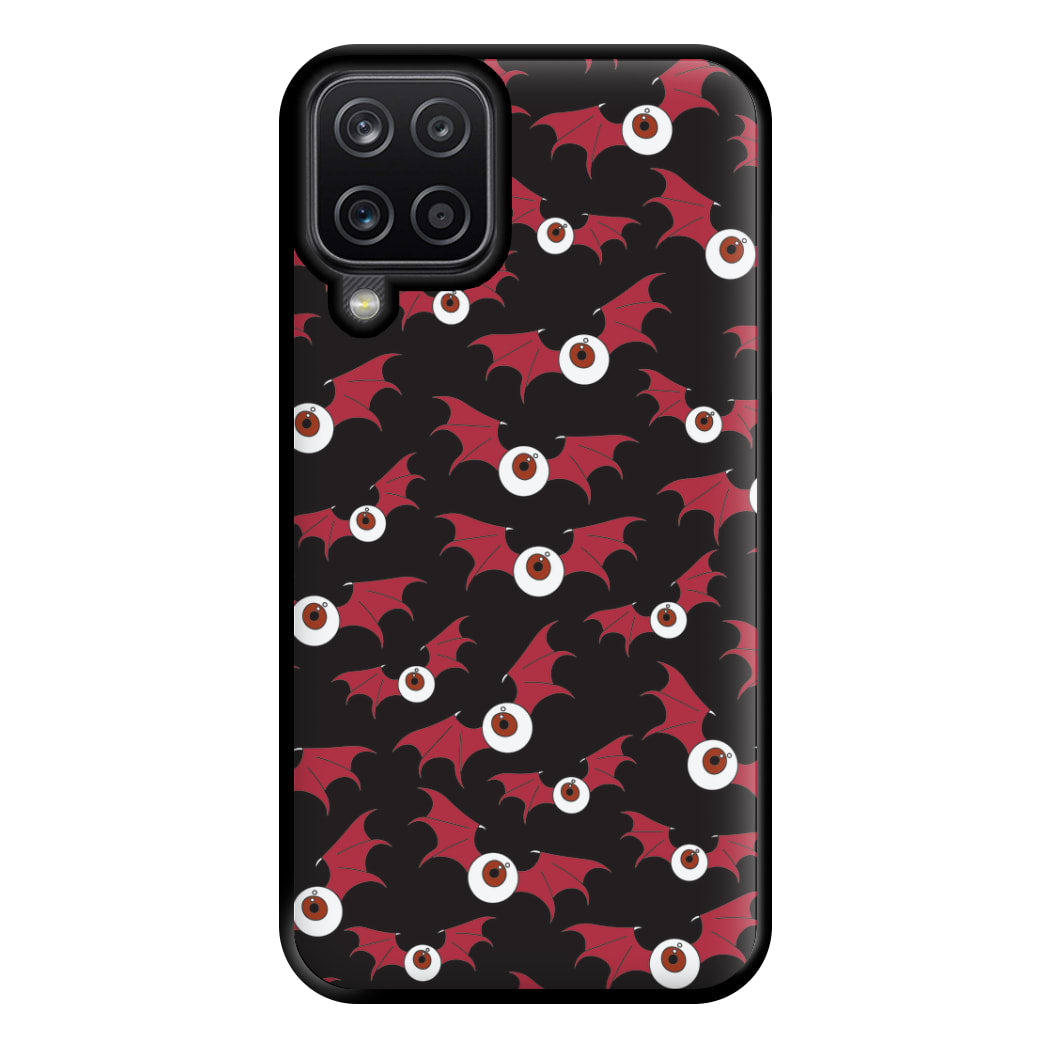 Red Bat Pattern Phone Case for Galaxy A12