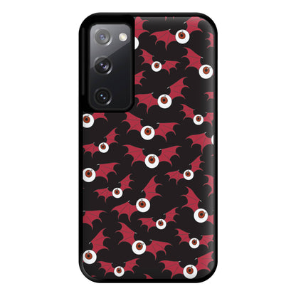 Red Bat Pattern Phone Case for Galaxy S20FE