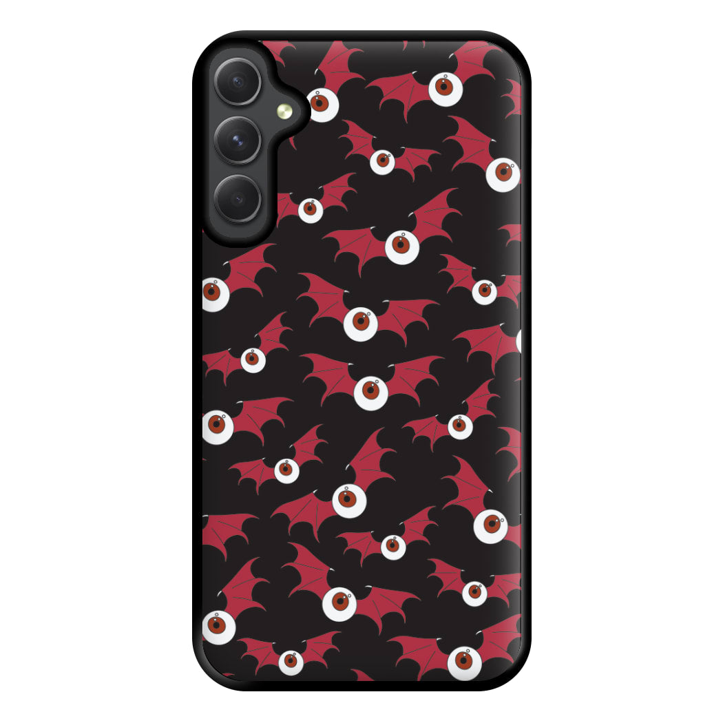 Red Bat Pattern Phone Case for Galaxy A54