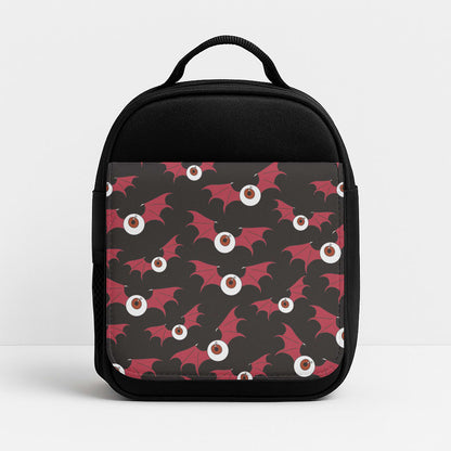 Red Bat Pattern Insulated Lunchbox
