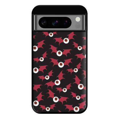 Red Bat Pattern Phone Case for Google Pixel 8 Pro