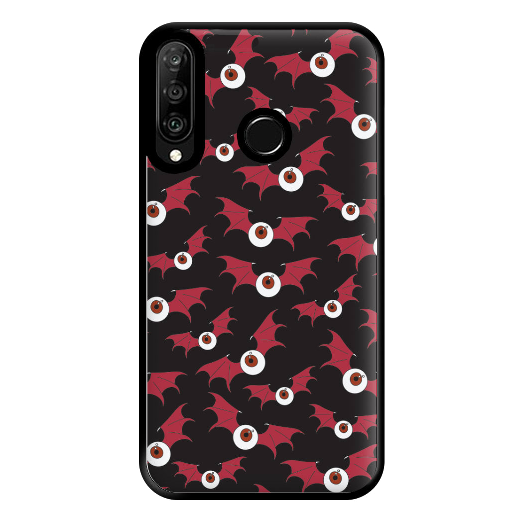 Red Bat Pattern Phone Case for Huawei P30 Lite