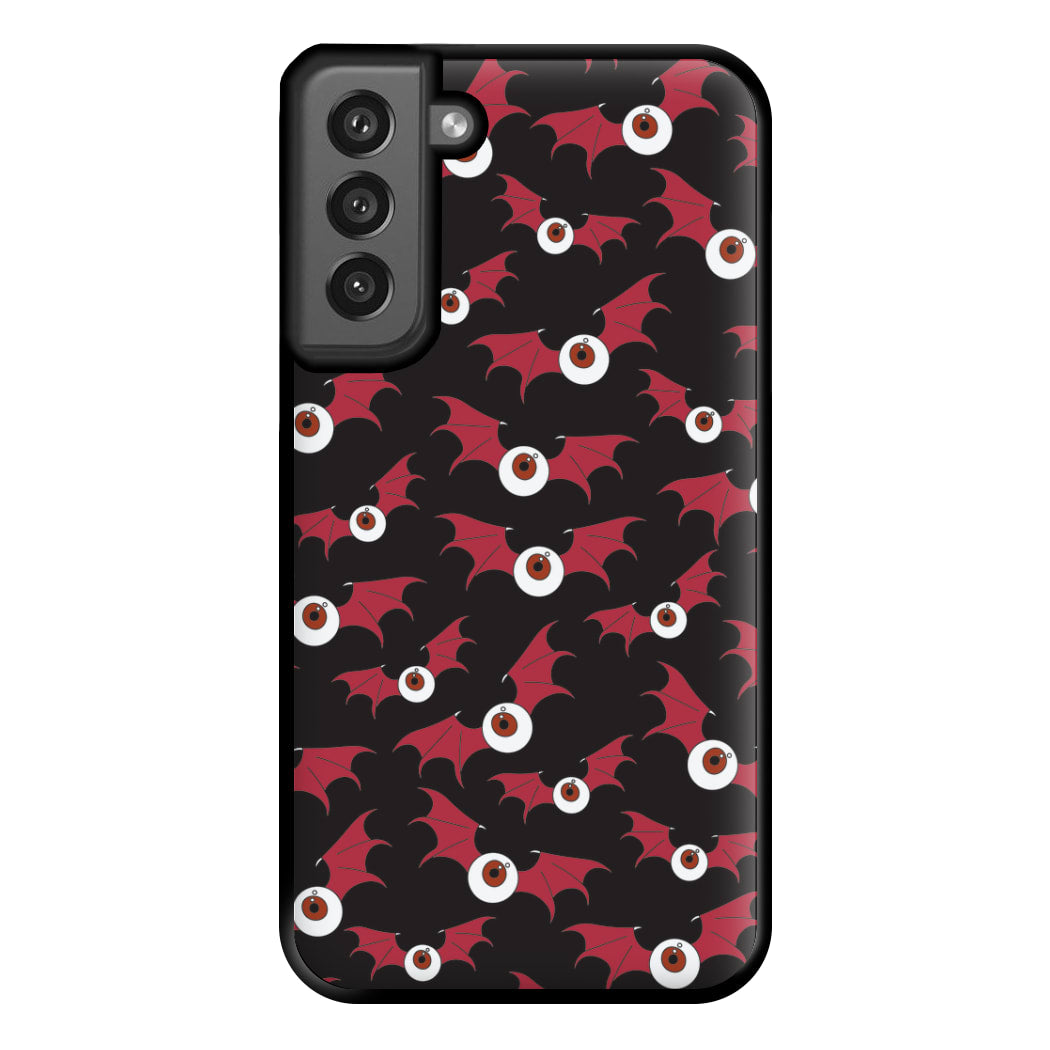 Red Bat Pattern Phone Case for Galaxy S21FE