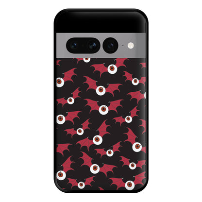 Red Bat Pattern Phone Case for Google Pixel 7 Pro