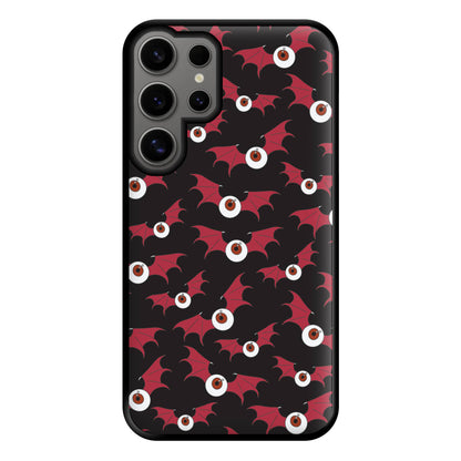 Red Bat Pattern Phone Case for Galaxy S24 Ultra