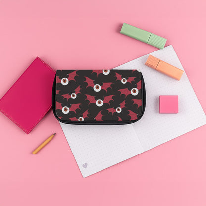 Red Bat Pattern Pencil Case