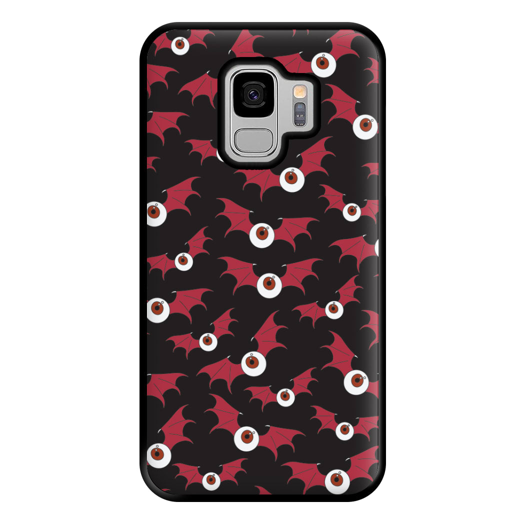 Red Bat Pattern Phone Case for Galaxy S9 Plus