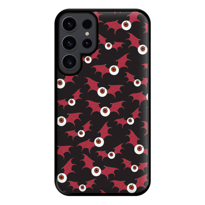 Red Bat Pattern Phone Case for Galaxy S23 Ultra