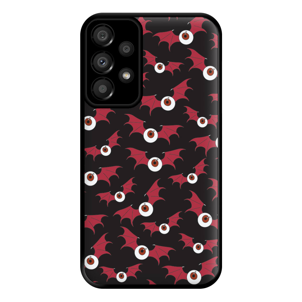 Red Bat Pattern Phone Case for Galaxy A33