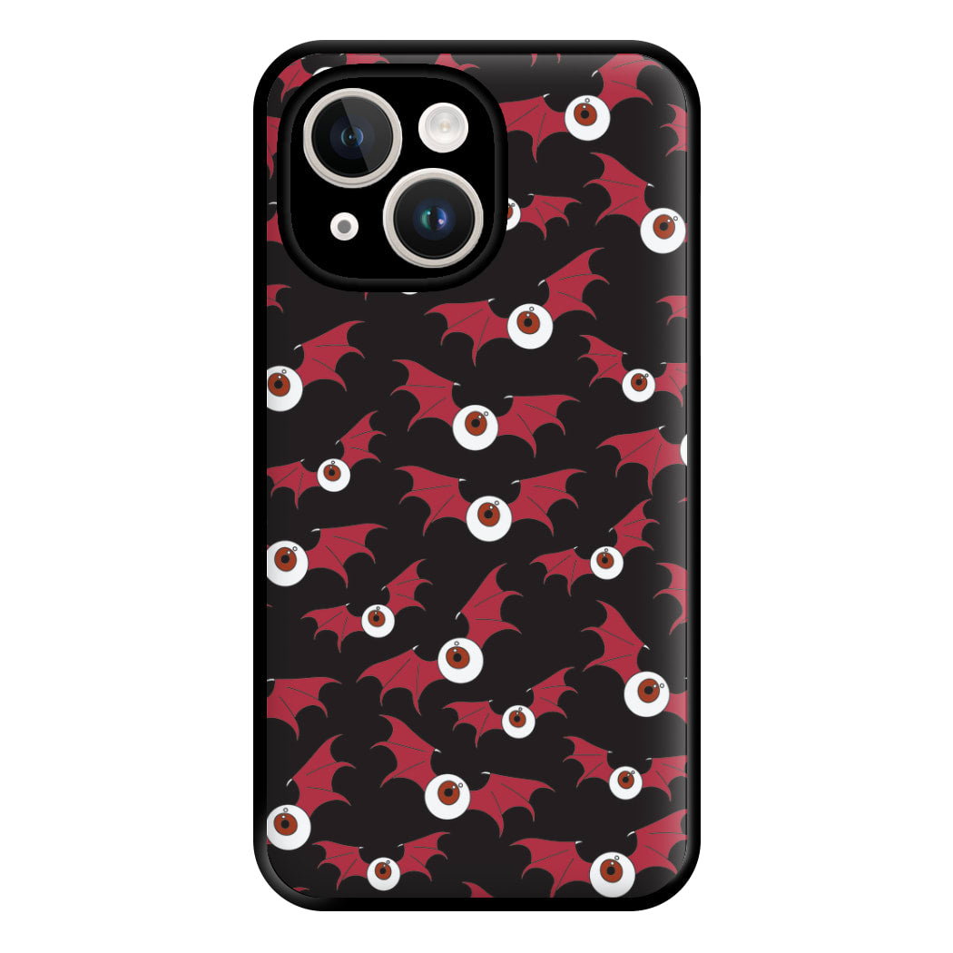 Red Bat Pattern Phone Case for iPhone 14 Plus