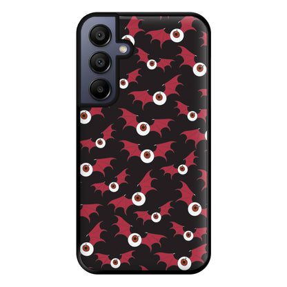 Red Bat Pattern Phone Case for Galaxy A15