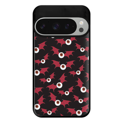 Red Bat Pattern Phone Case for Google Pixel 9 Pro XL