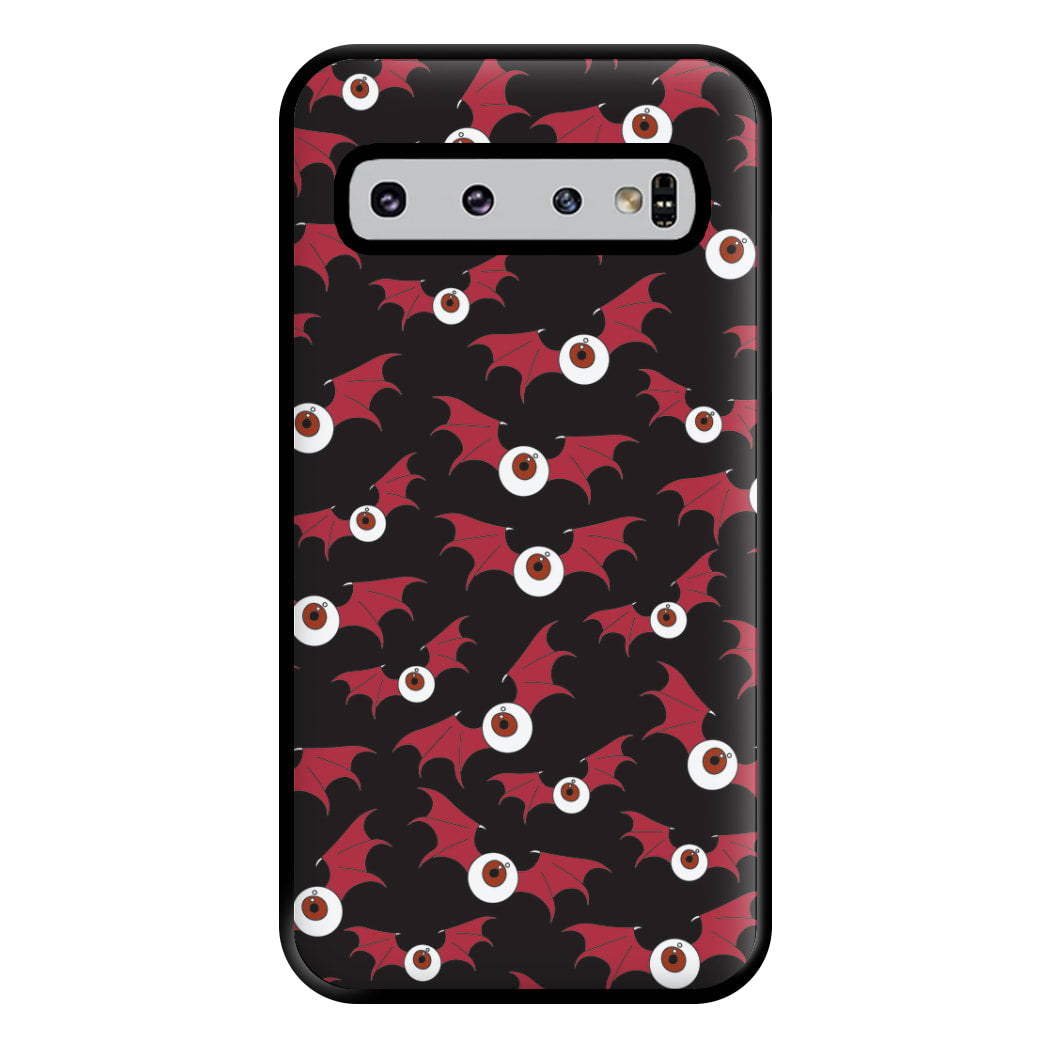 Red Bat Pattern Phone Case for Galaxy S10 Plus