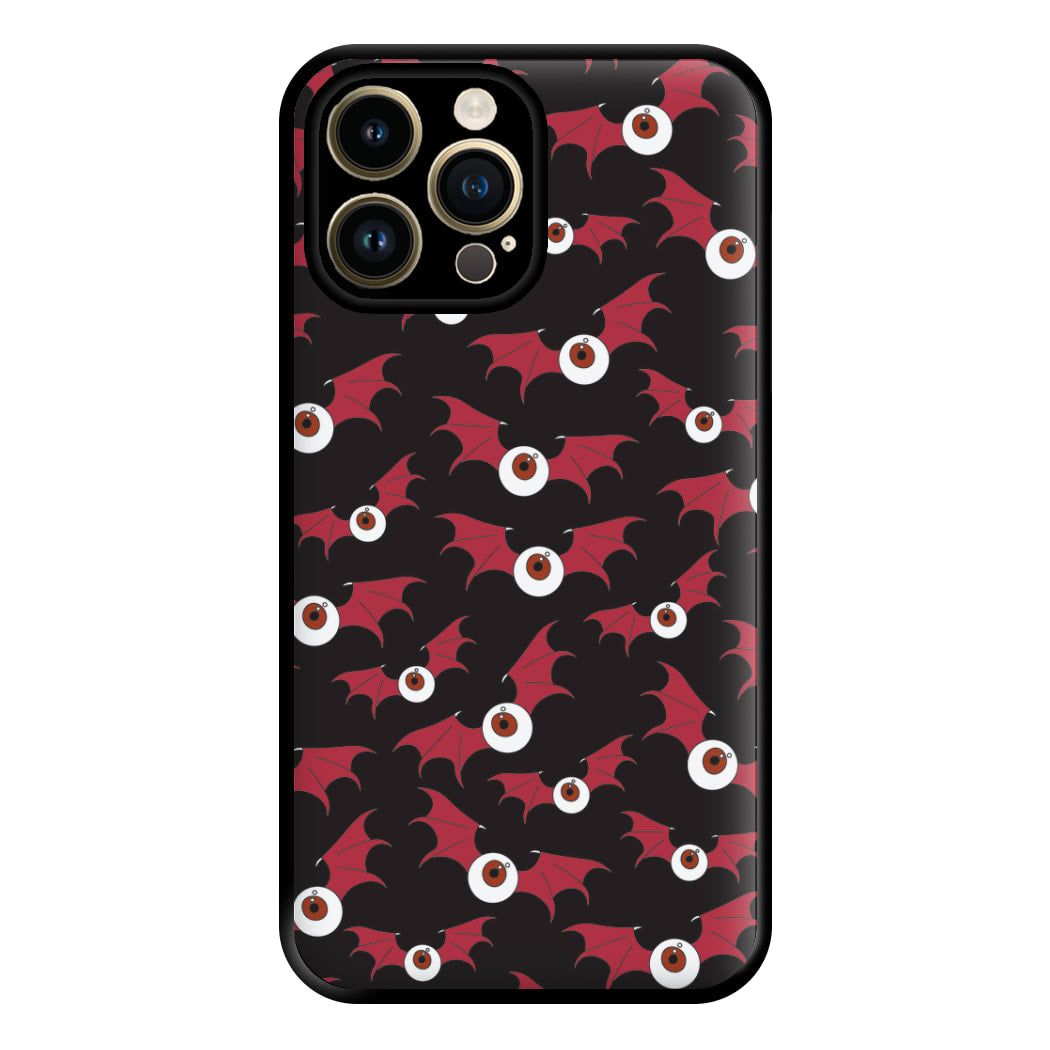 Red Bat Pattern Phone Case for iPhone 14 Pro Max