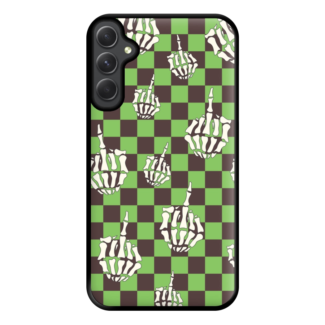 Green Middle Finger Phone Case for Galaxy A54