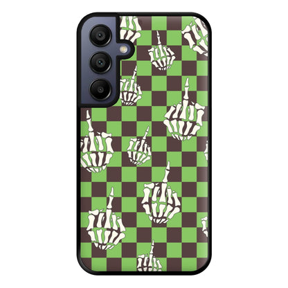 Green Middle Finger Phone Case for Galaxy A15