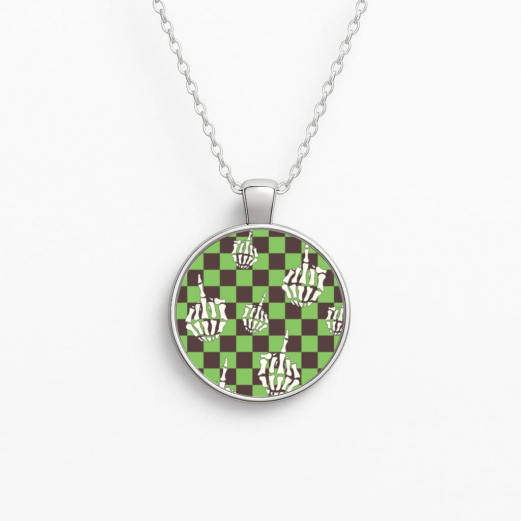 Green Middle Finger Circle Necklace