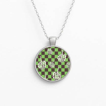 Green Middle Finger Circle Necklace