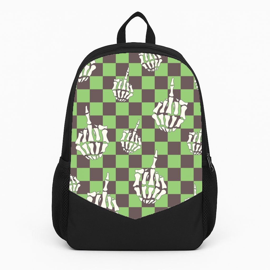 Green Middle Finger Large Backpack