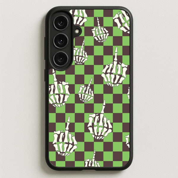 Green Middle Finger Phone Case for Galaxy S25FE