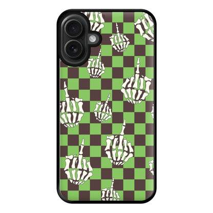 Green Middle Finger Phone Case for iPhone 16 Plus