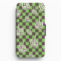 Green Middle Finger Flip / Wallet Phone Case