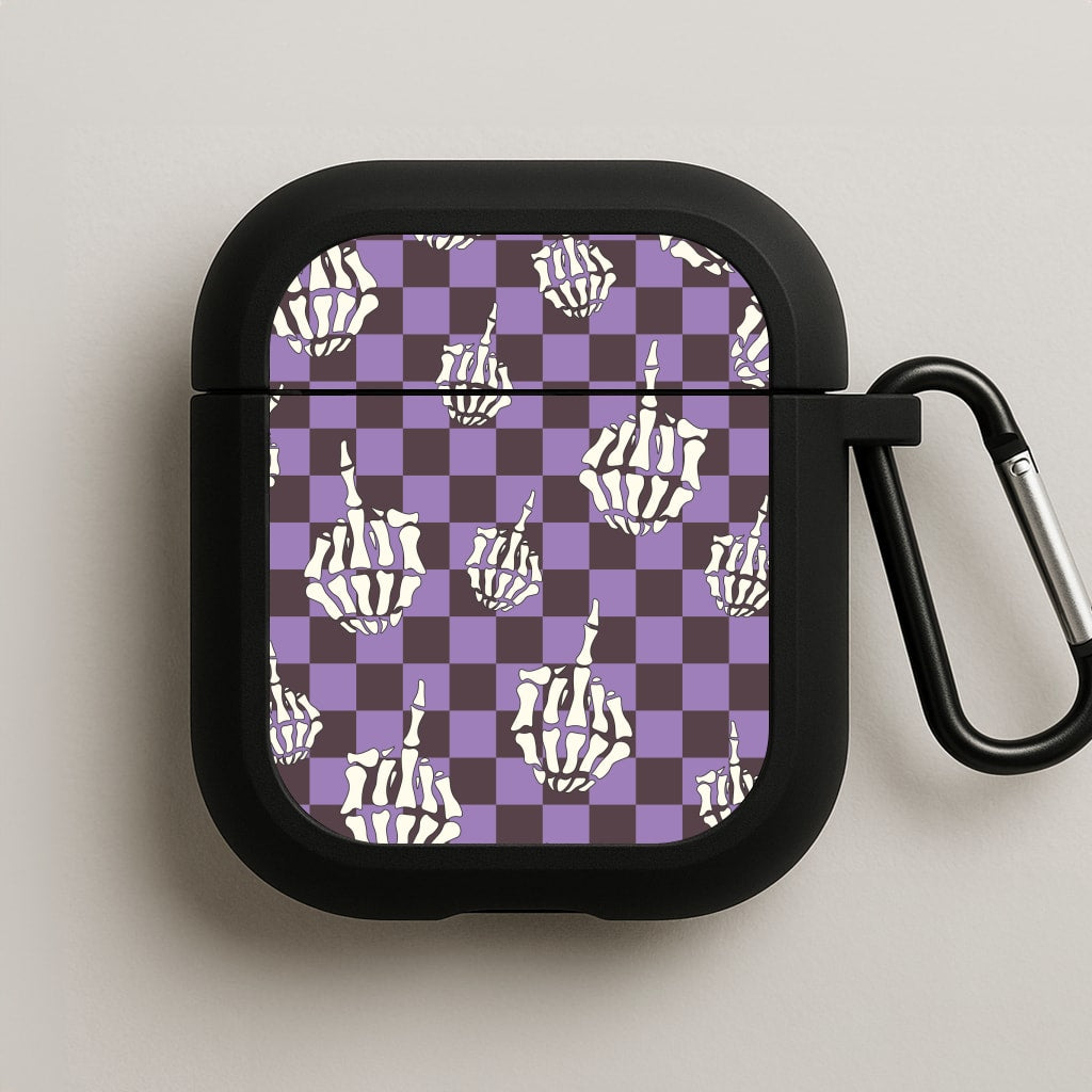 Purple Middle Finger AirPods Case