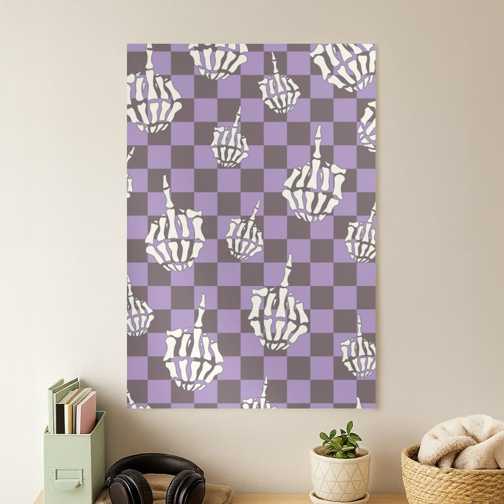 Purple Middle Finger Poster