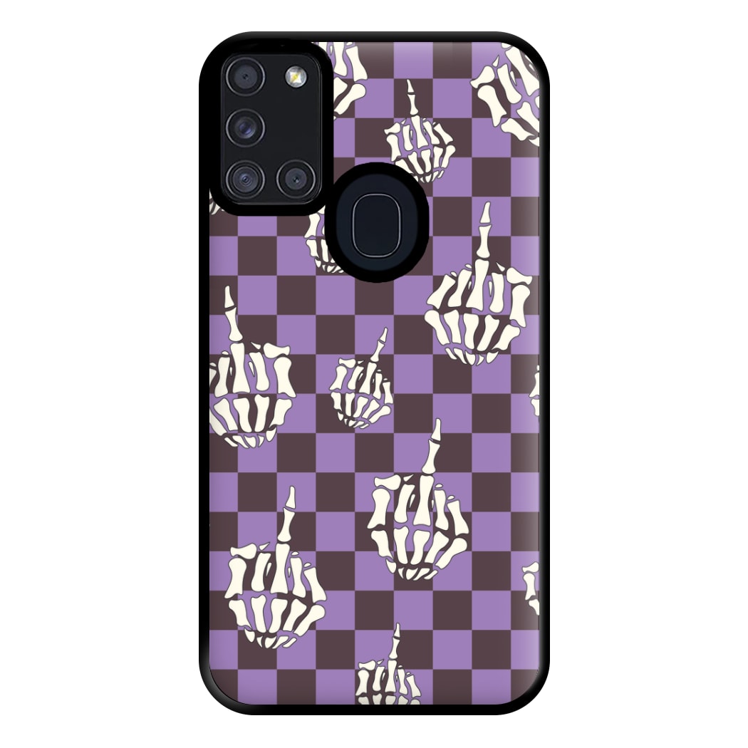 Purple Middle Finger Phone Case for Galaxy A21s