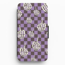 Purple Middle Finger Flip / Wallet Phone Case