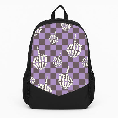 Purple Middle Finger Large Backpack