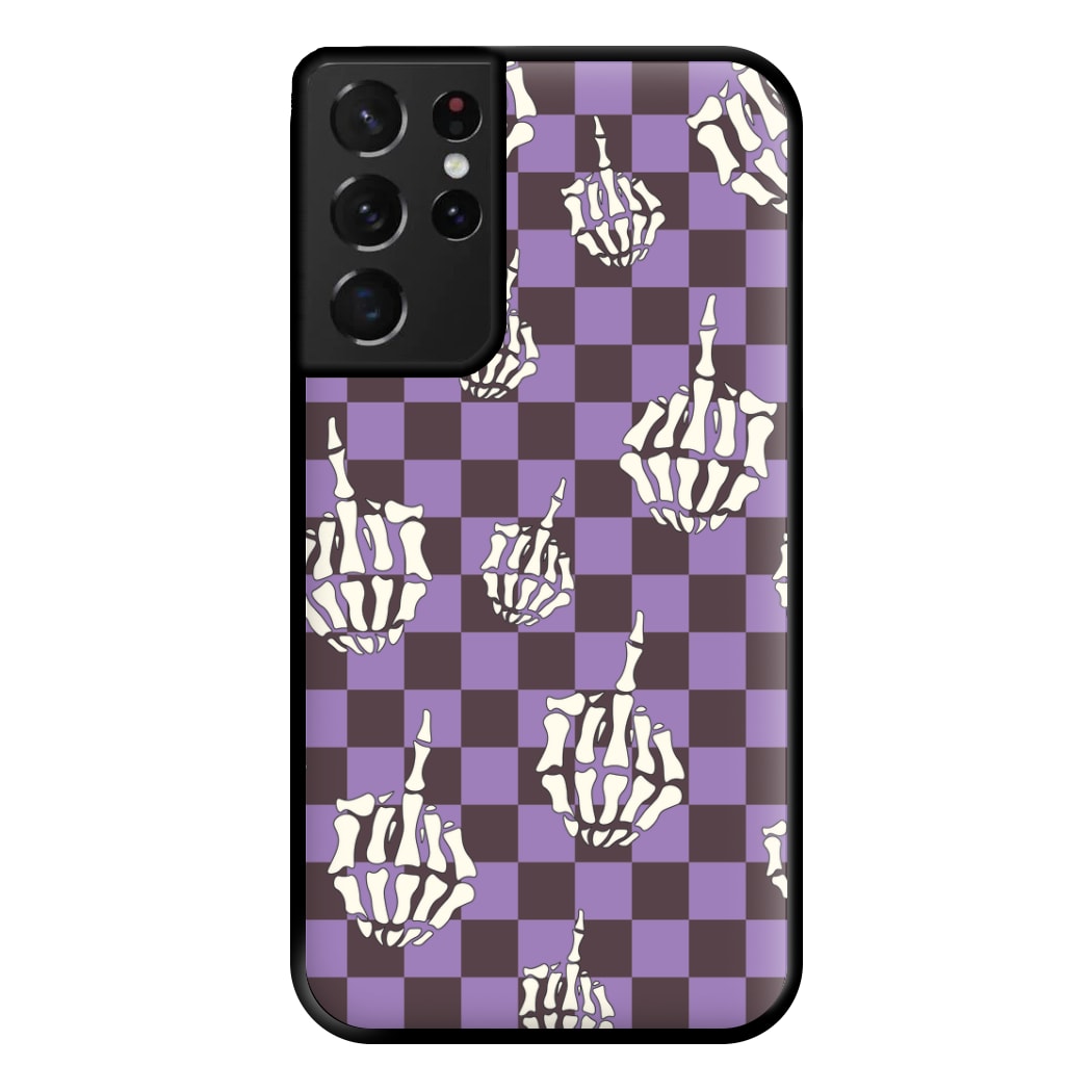 Purple Middle Finger Phone Case for Galaxy S21 Ultra