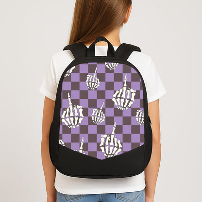 Purple Middle Finger School Bag