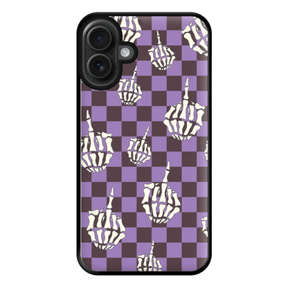 Purple Middle Finger Phone Case for iPhone 16 Plus