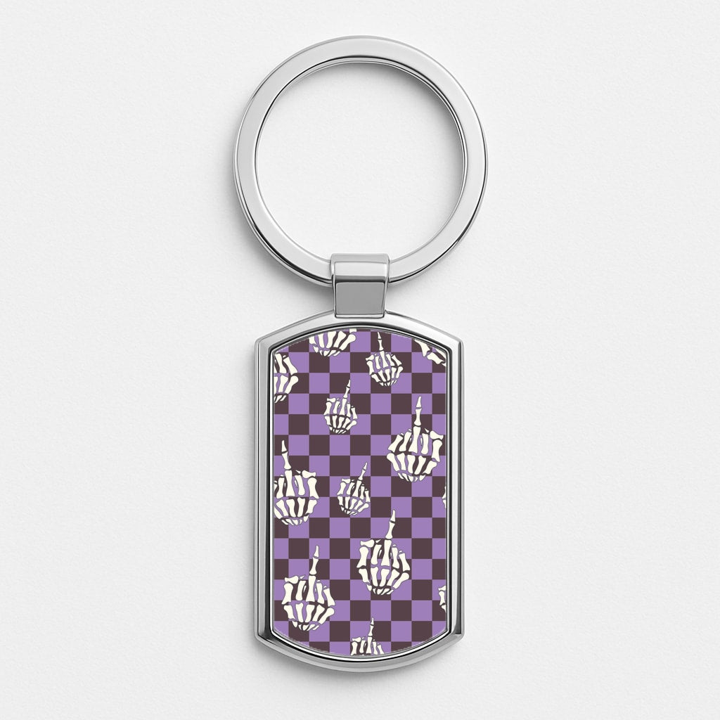 Purple Middle Finger Luxury Keyring