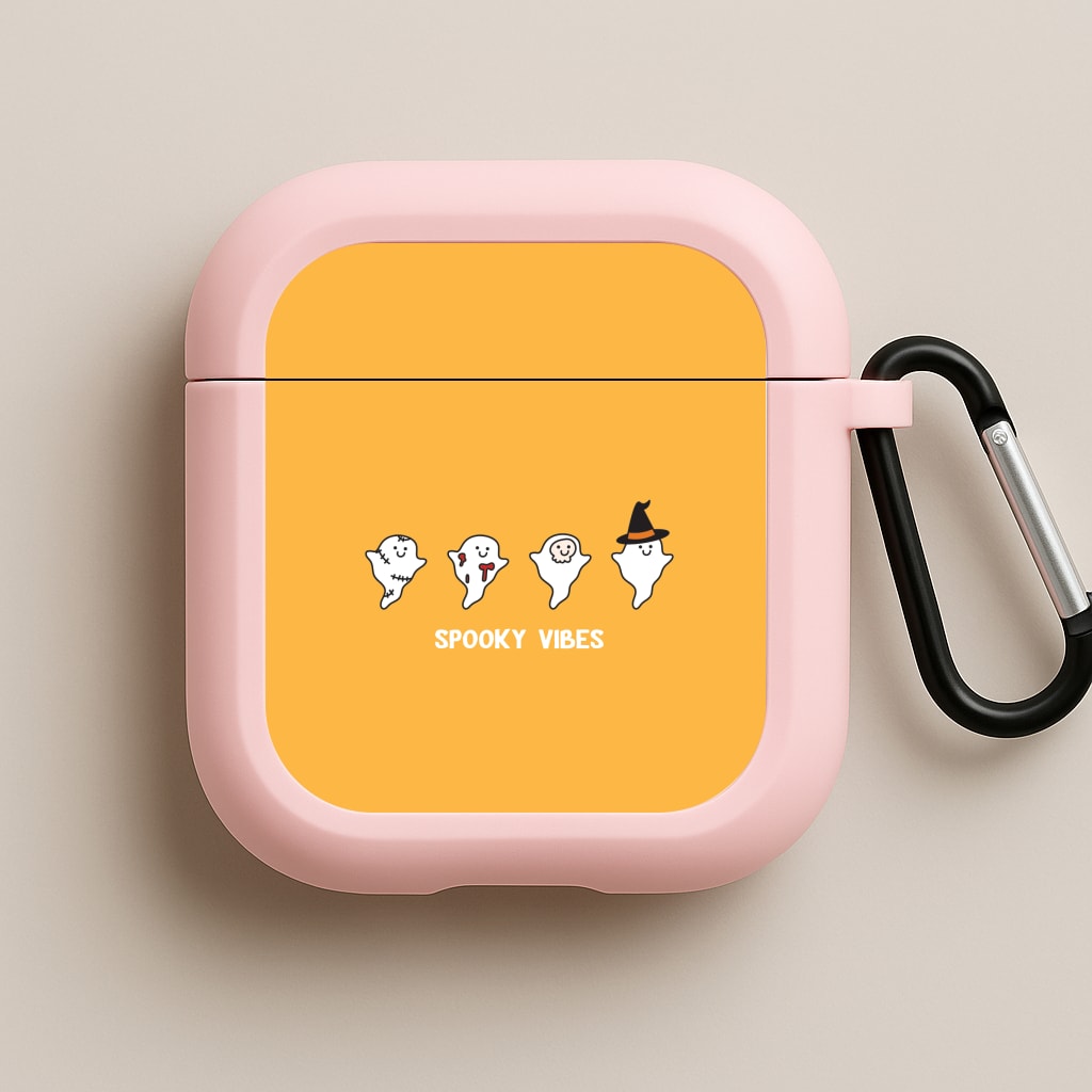 Spooky Vibes Ghosties II Pink AirPods Case